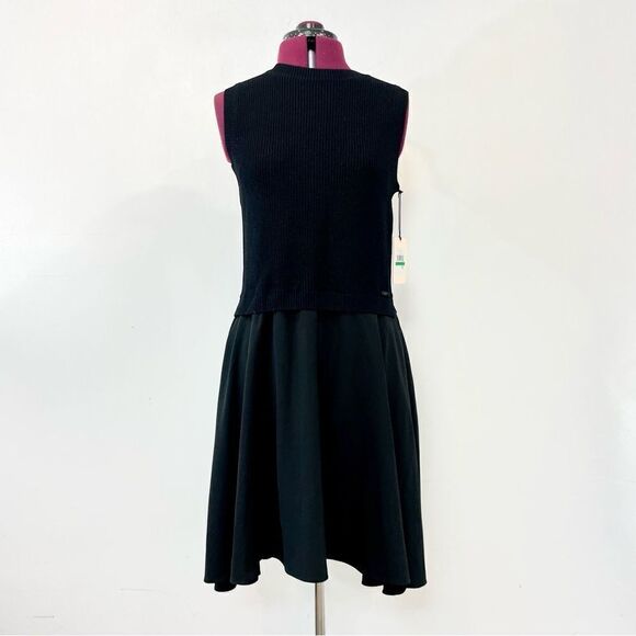 Ivanka Trump Combo Style Fit Flare Sweater Knit Dress Large NEW - Picture 2 of 13